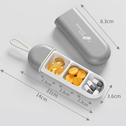 Pill Organizer Compact Travel Case Secure Lid