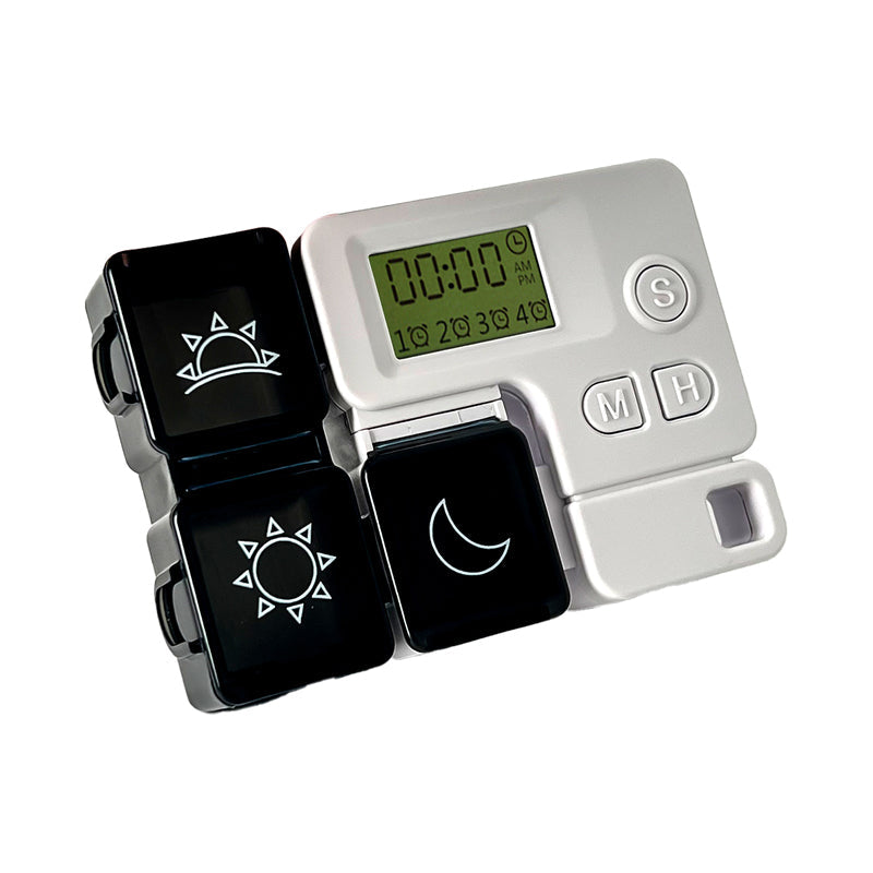 Pill Organizer Digital 4 Daily Alarms Backlit LCD