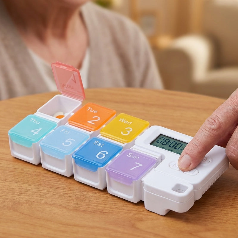 Pill Organizer Digital 4 Daily Alarms Backlit LCD