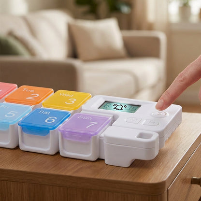 Pill Organizer Digital 4 Daily Alarms Backlit LCD