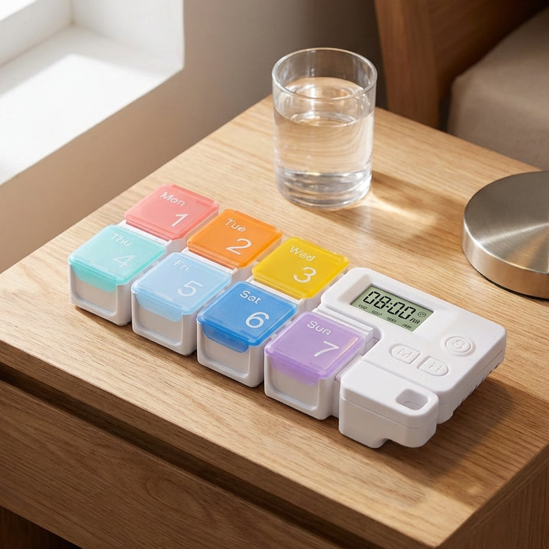 Pill Organizer Digital 4 Daily Alarms Backlit LCD