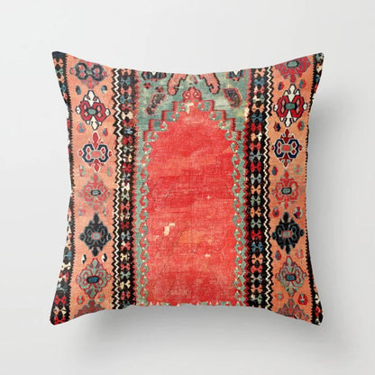 Pillow Cover Oriental Print Soft Plush Hidden Zipper