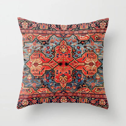 Pillow Cover Oriental Print Soft Plush Hidden Zipper