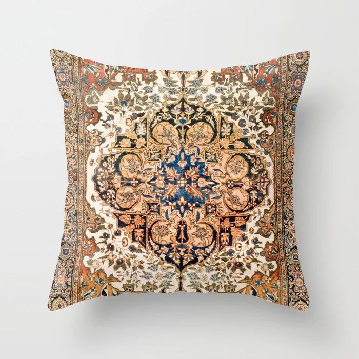 Pillow Cover Oriental Print Soft Plush Hidden Zipper