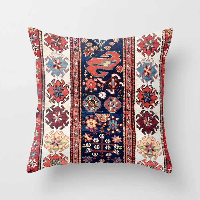 Pillow Cover Oriental Print Soft Plush Hidden Zipper