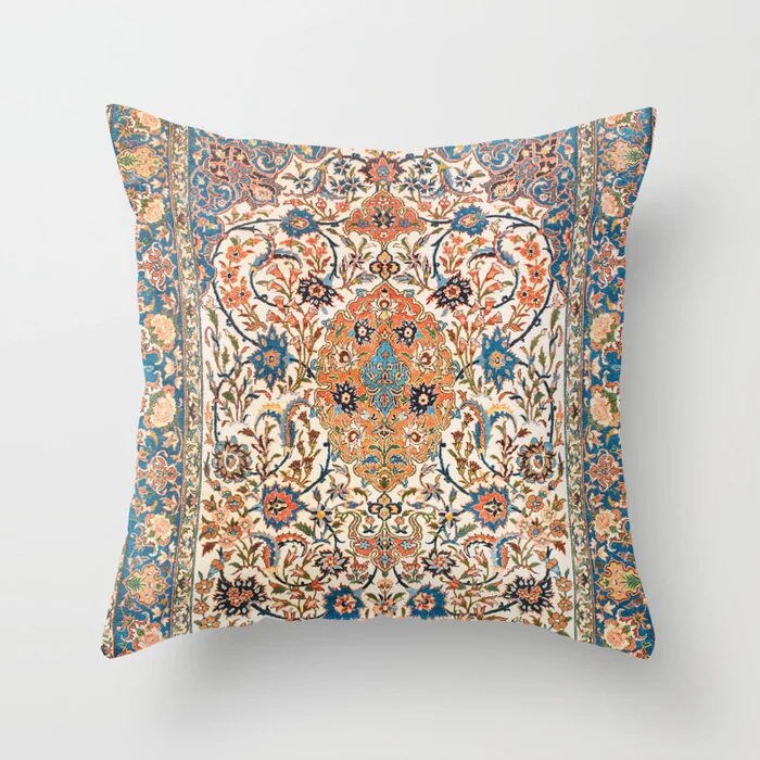 Pillow Cover Oriental Print Soft Plush Hidden Zipper