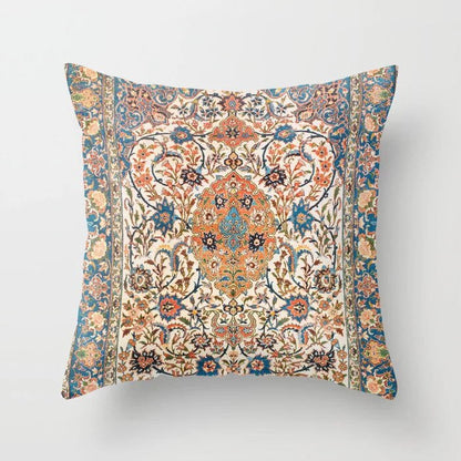 Pillow Cover Oriental Print Soft Plush Hidden Zipper