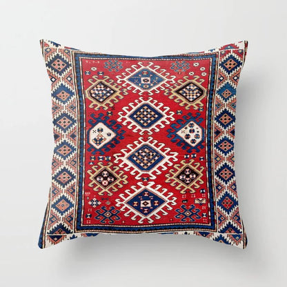 Pillow Cover Oriental Print Soft Plush Hidden Zipper