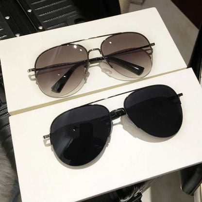 Pilot Sunglasses UV400 Gradient Lenses Lightweight Alloy Frame