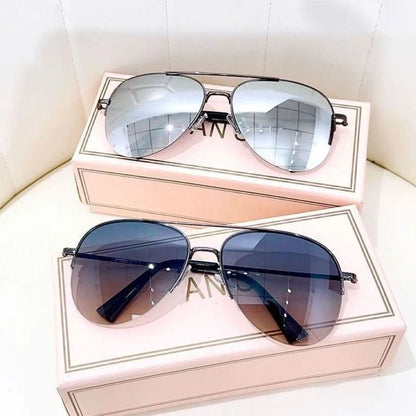Pilot Sunglasses UV400 Gradient Lenses Lightweight Alloy Frame