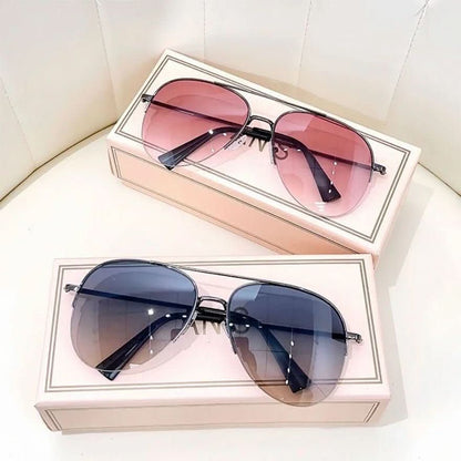 Pilot Sunglasses UV400 Gradient Lenses Lightweight Alloy Frame