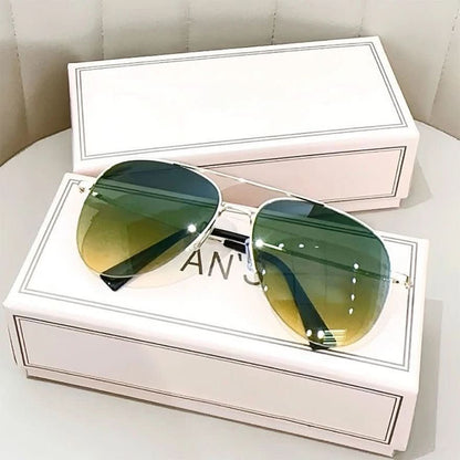 Pilot Sunglasses UV400 Gradient Lenses Lightweight Alloy Frame