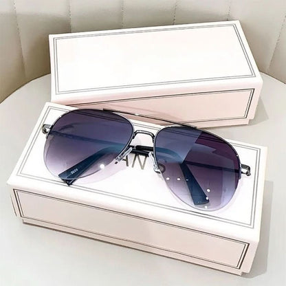 Pilot Sunglasses UV400 Gradient Lenses Lightweight Alloy Frame