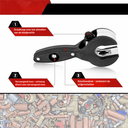 Pipe Cutter Ratchet Replaceable Hardened Steel Blade