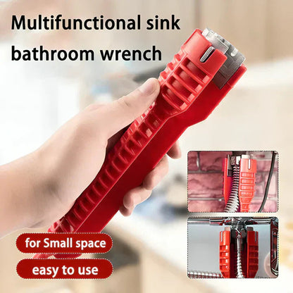 Pipe Wrench 8-in-1 Zinc Alloy Non-Slip Grip