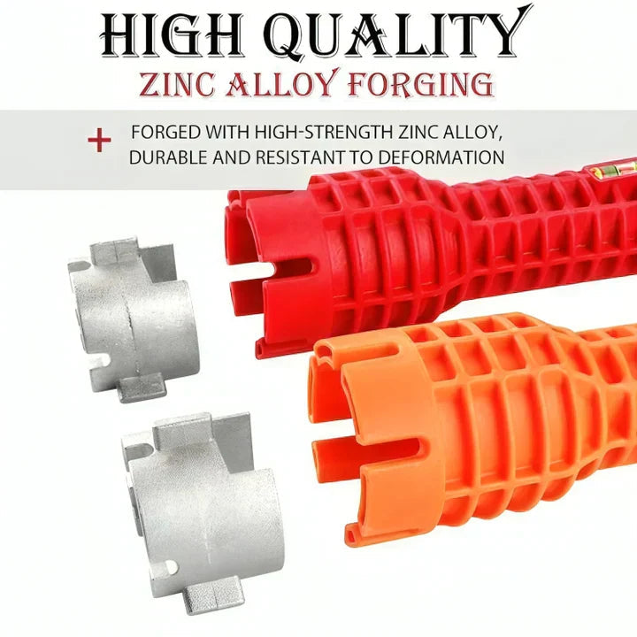 Pipe Wrench 8-in-1 Zinc Alloy Non-Slip Grip