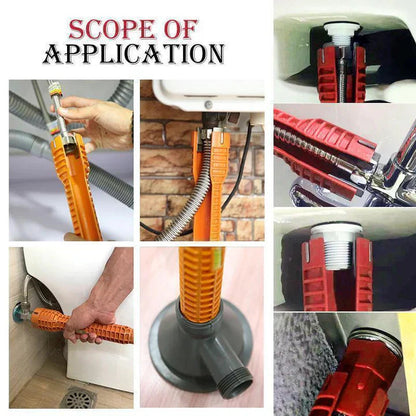 Pipe Wrench 8-in-1 Zinc Alloy Non-Slip Grip