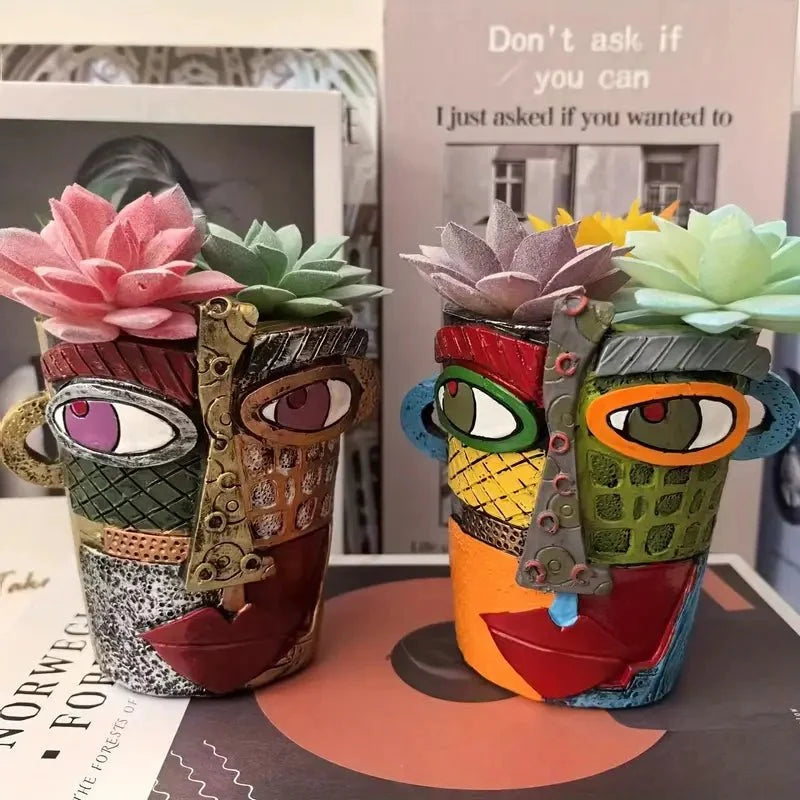 Plant Pot Resin Artistic Design Indoor & Outdoor Use