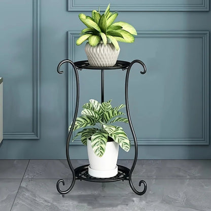 Plant Stand Two-Tier Metal Indoor & Outdoor