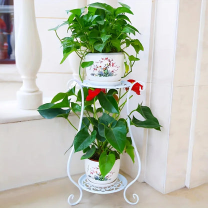 Plant Stand Two-Tier Metal Indoor & Outdoor