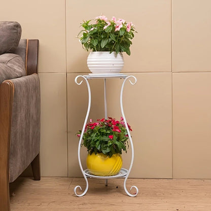Plant Stand Two-Tier Metal Indoor & Outdoor