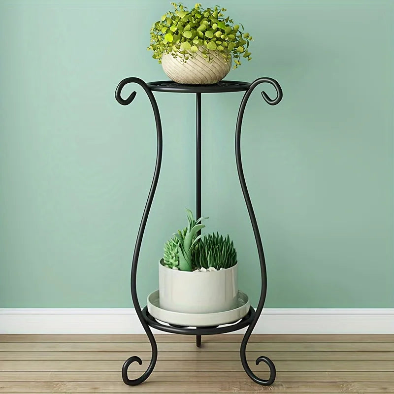 Plant Stand Two-Tier Metal Indoor & Outdoor