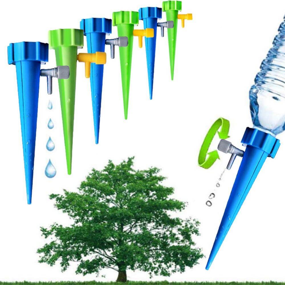 Plant Watering Spikes Adjustable Drip Valve Set of 6