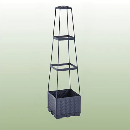 Planter Box Self-Watering Integrated Trellis & Drainage