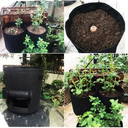 Planting Bag Breathable Fabric Harvest Window & Handles