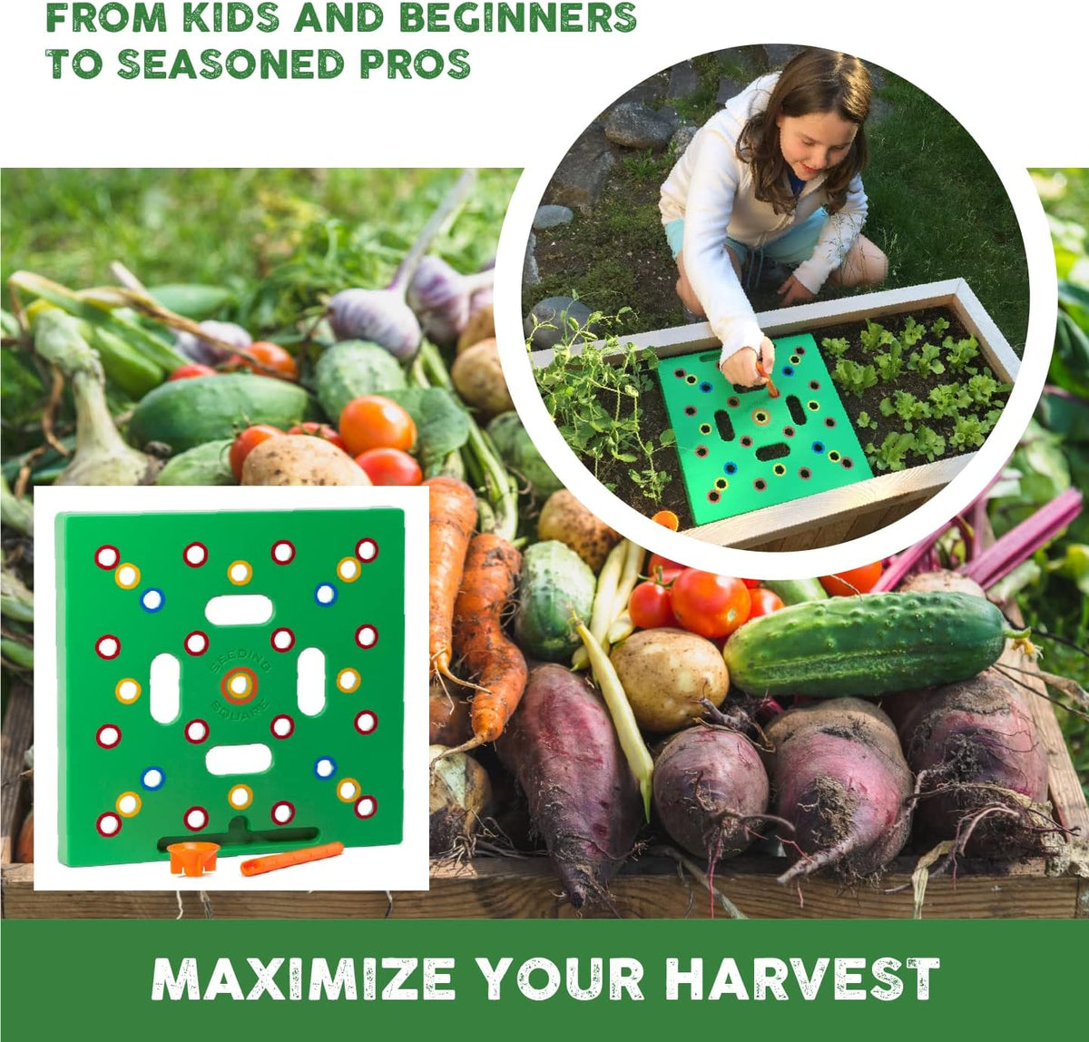 Planting Stencil Color-Coded Spacing & Depth Gauge
