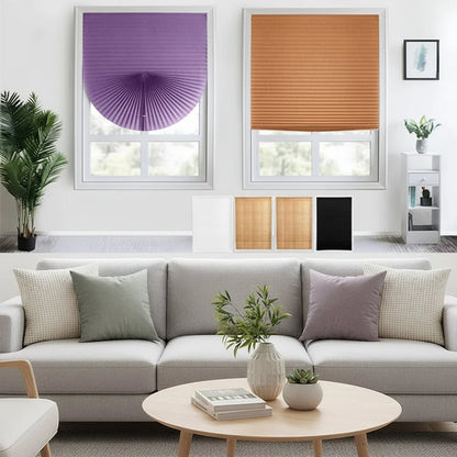 Pleated Window Blind Self-Adhesive Light-Filtering Privacy