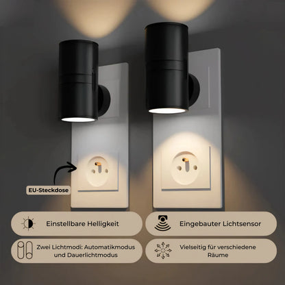 Plug-In Wall Light Adjustable Swivel Head Warm LED Glow