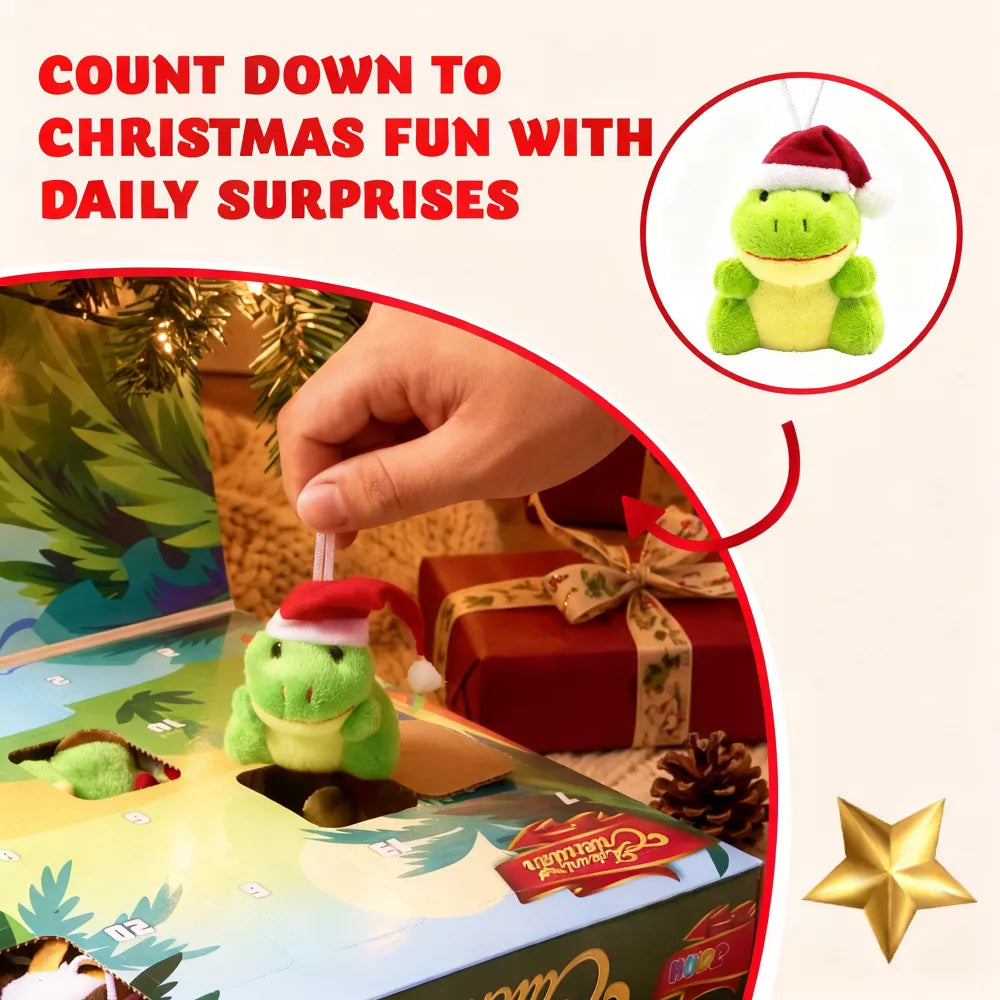 Plush Animal Advent Calendar 24-Piece Set Reusable Storage Box
