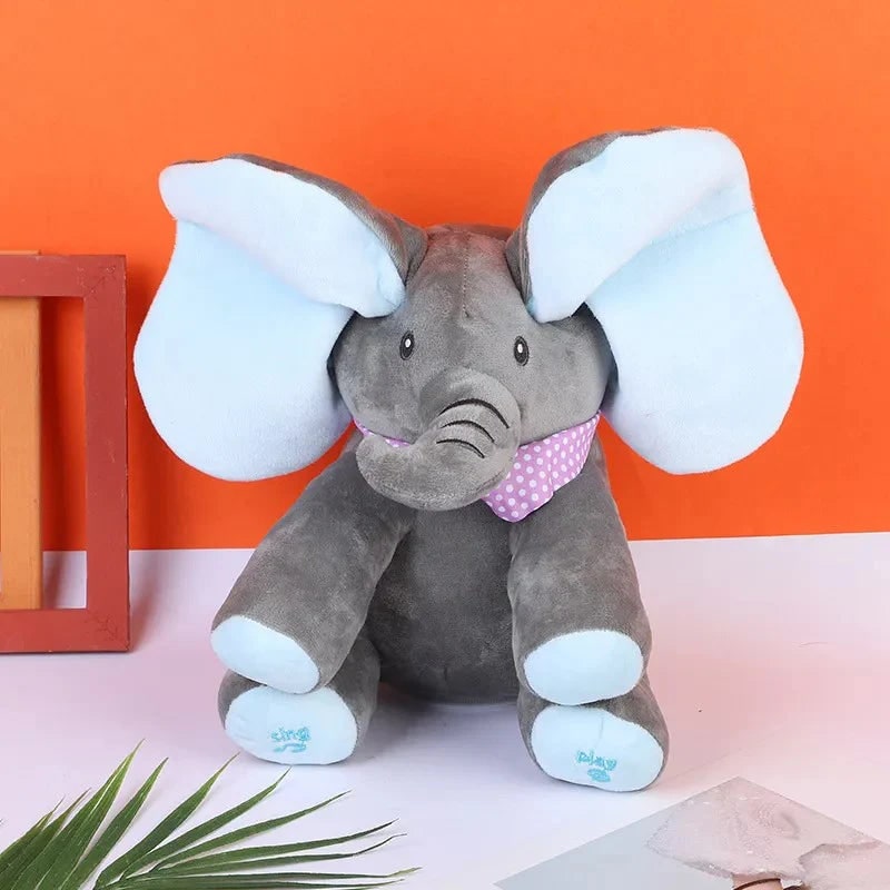 Plush Elephant Toy Movable Ears & Music