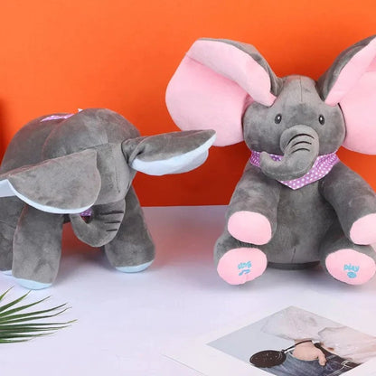 Plush Elephant Toy Movable Ears & Music