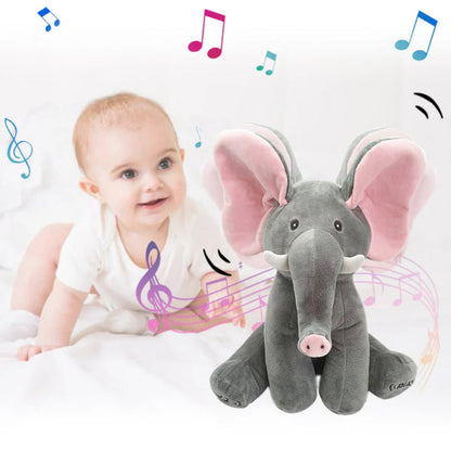 Plush Elephant Toy Movable Ears & Music
