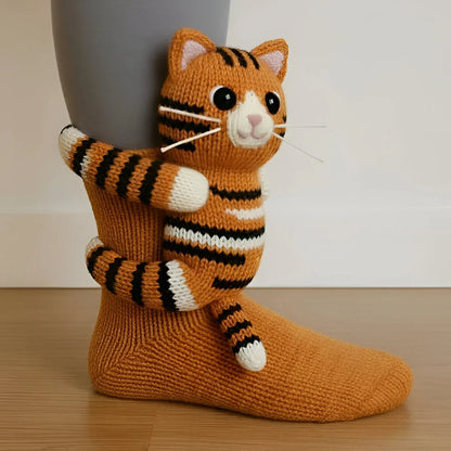 Plush House Socks Animal Design Non-Slip Sole Warm Lining