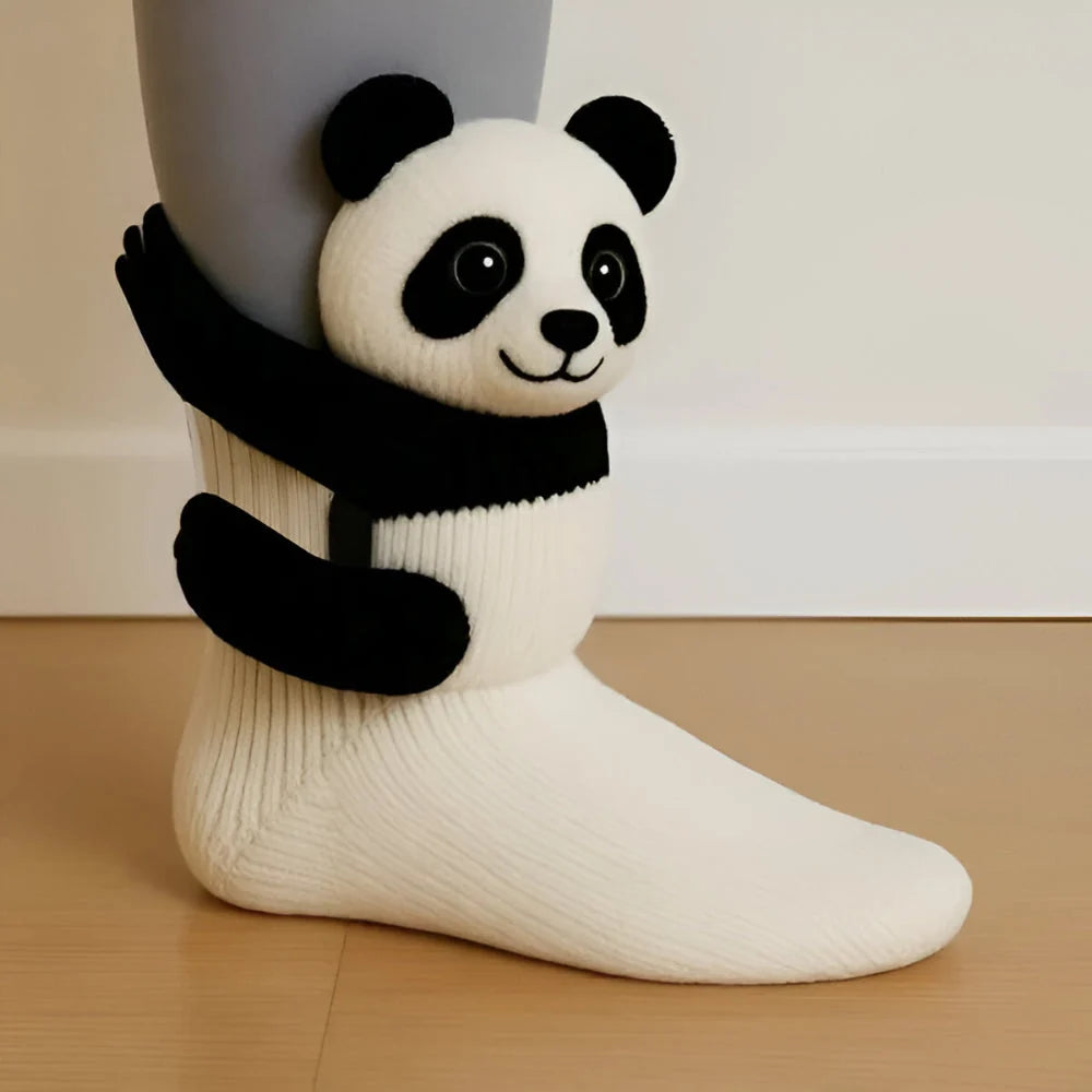 Plush House Socks Animal Design Non-Slip Sole Warm Lining