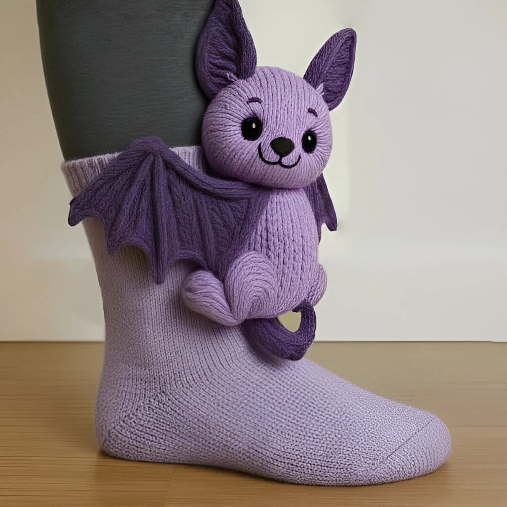 Plush House Socks Animal Design Non-Slip Sole Warm Lining