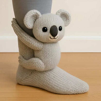 Plush House Socks Animal Design Non-Slip Sole Warm Lining