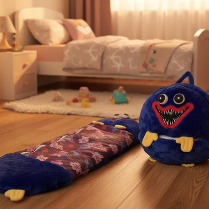 Plush Toy with Integrated Sleeping Bag Machine Washable