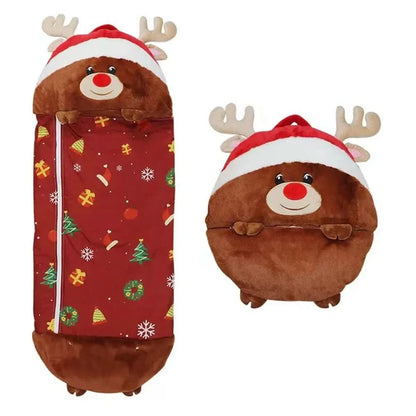 Plush Toy with Integrated Sleeping Bag Machine Washable