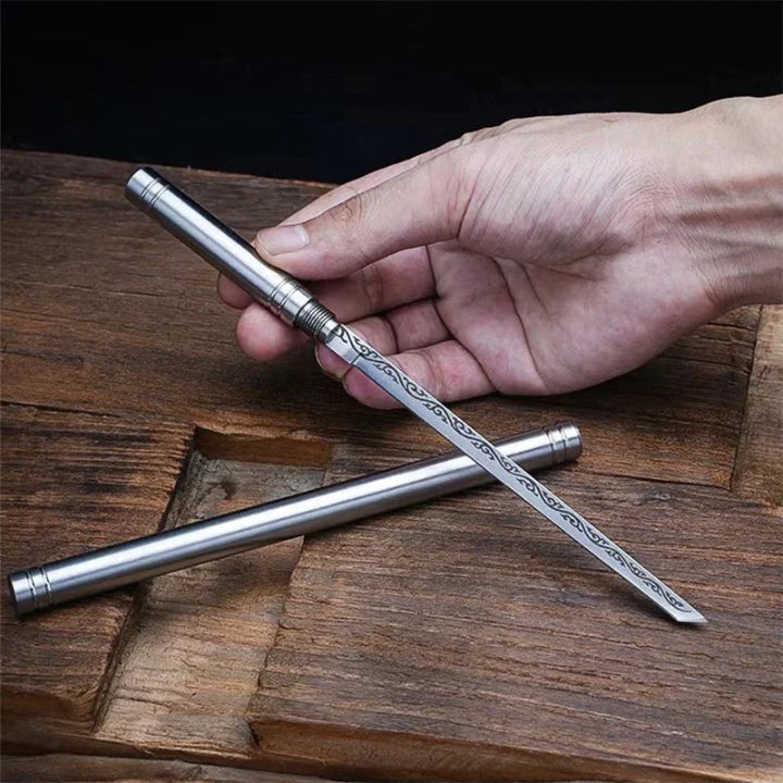 Pocket Knife Set Stainless Steel Retractable Two Pack