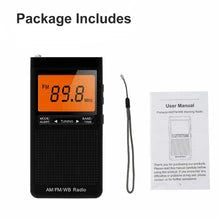 Pocket Radio AM/FM 20 Presets & Weather Alerts
