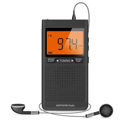 Pocket Radio AM/FM 20 Presets & Weather Alerts