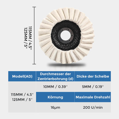 Polishing Pad Wool Felt Fits 115 & 125 mm