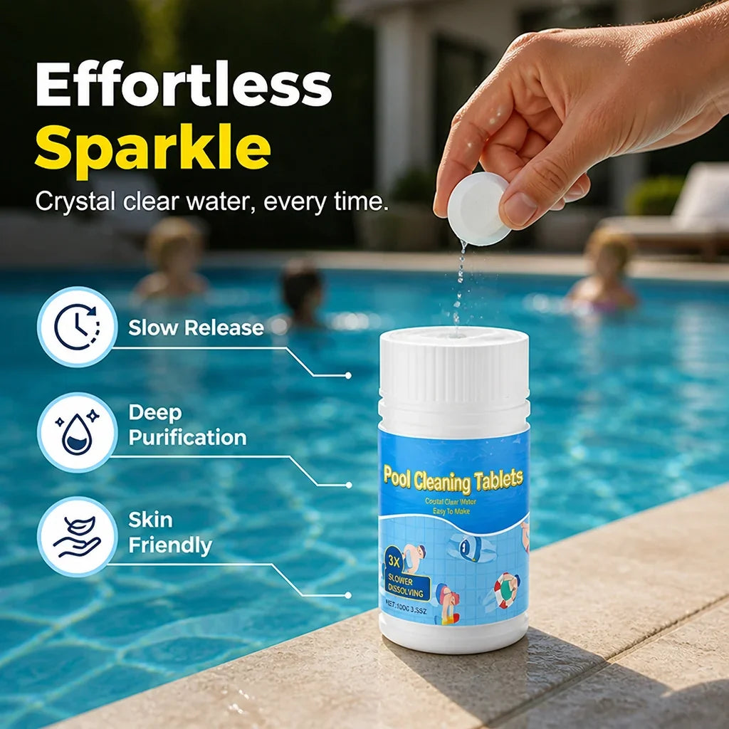 Pool Clarifier Tablets Slow-Dissolve Clears Cloudiness