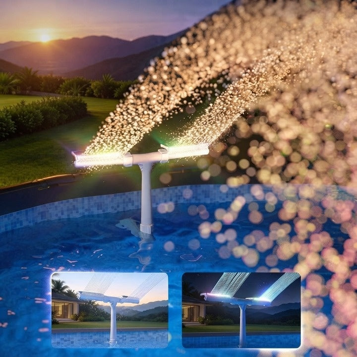 Pool Fountain Solar-Powered Double-Arch Jets RGB LED