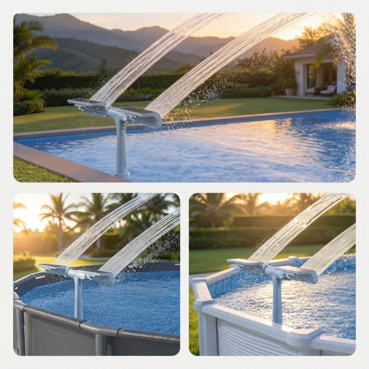 Pool Fountain Solar-Powered Double-Arch Jets RGB LED