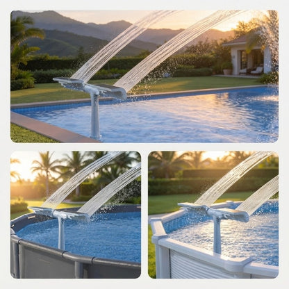 Pool Fountain Solar-Powered Double-Arch Jets RGB LED